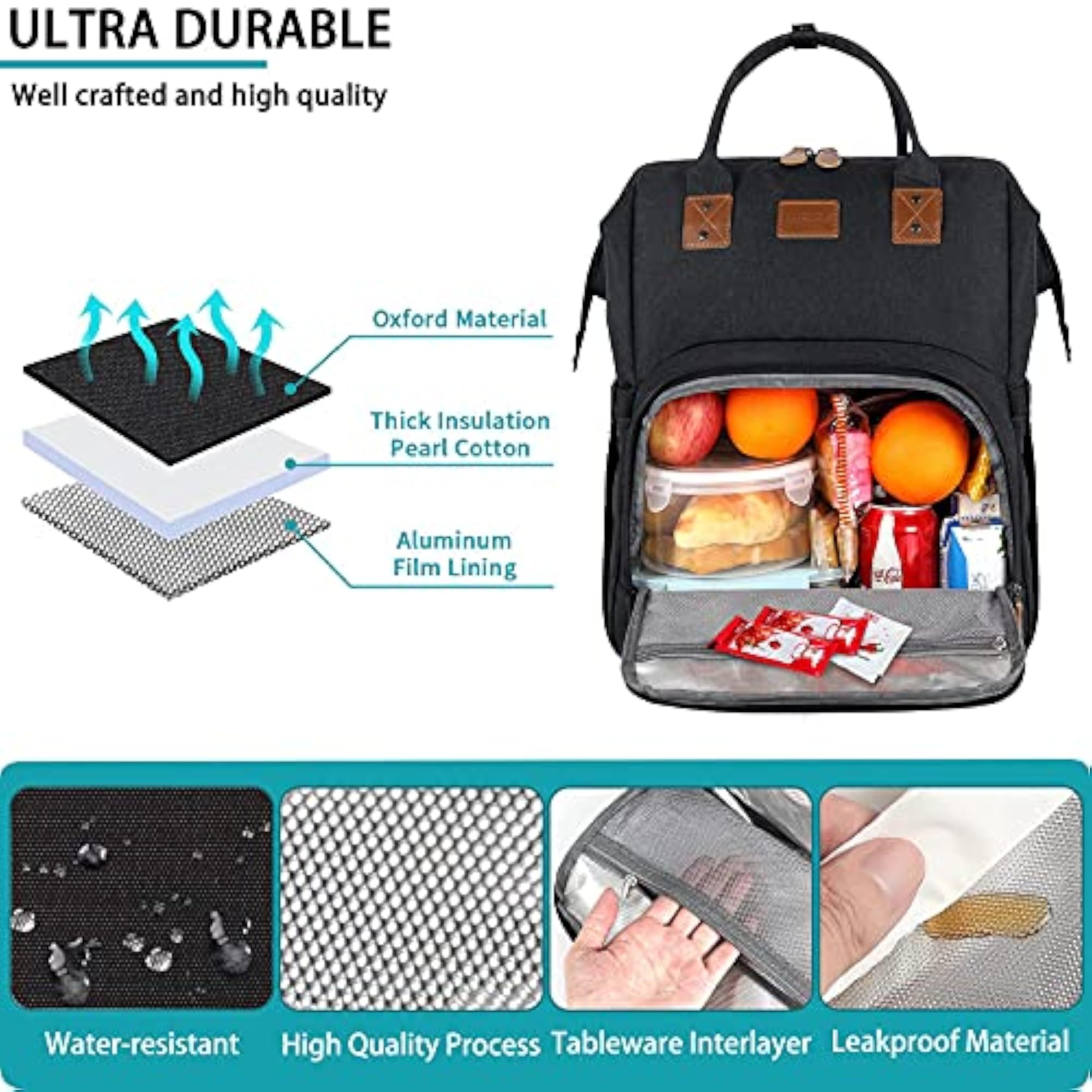 17 Inch Large Lunch Backpack for Women Men